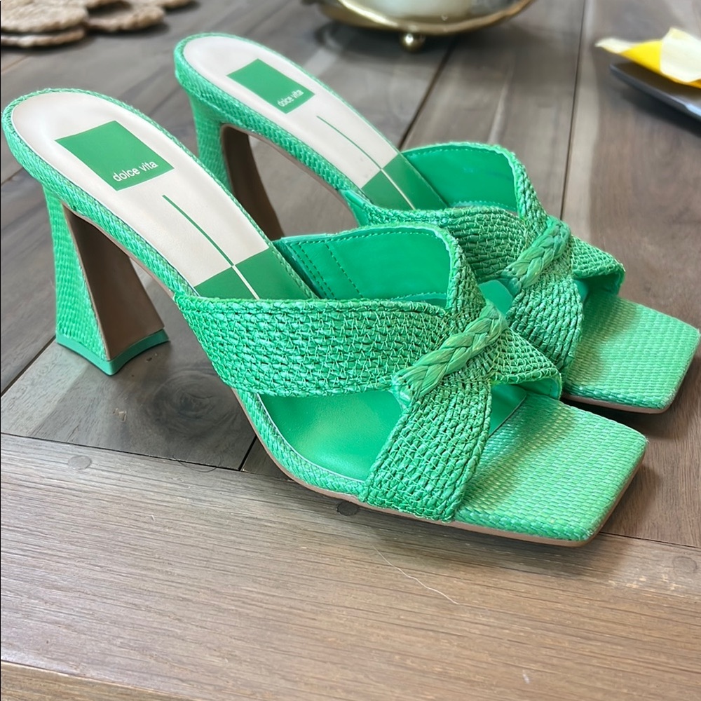 NWT Dolce Vita Green Summer Sandals/Heels- 9 1/2